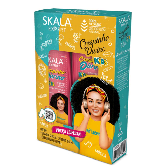 Set Skala Shampoo + Acondicionador Crespinho Divino Kids 325ml c/u