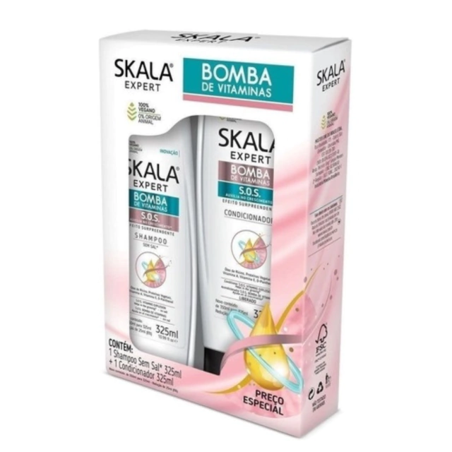 Set Skala Shampoo + Acondicionador Bomba de Vitaminas S.O.S 325ml c/u
