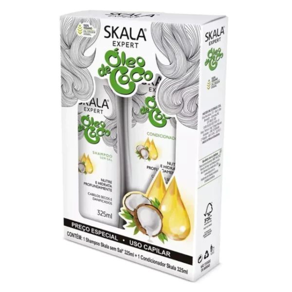Set Skala Shampoo + Acondicionador Oleo de Coco 325ml c/u