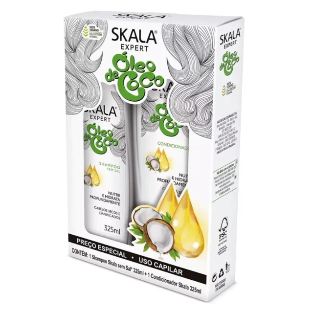 Set Skala Shampoo + Acondicionador Oleo de Coco 325ml c/u