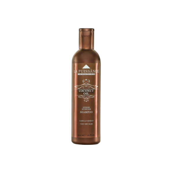 Shampoo altamente nutritivo con aceite de coco y glicerol. Rehidrata y nutri tu cabello de raíz a puntas, con la máxima frescura del coco. Ideal para cabellos resecos. Shampoo La Puissance Coconut Oil 300ml