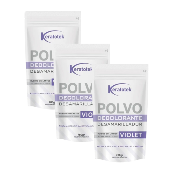 Combo 3 Decolorates Keratotek Desamarillador 700gr