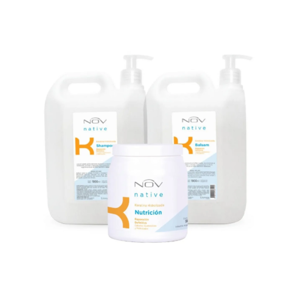 Set Completo NOV Keratina Shampoo + Acondicionador + Máscara