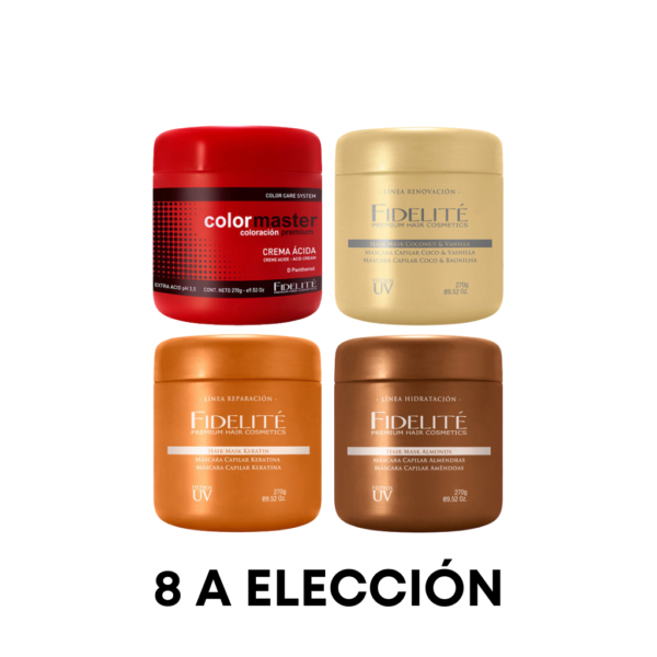 Set 8 máscaras Fidelité 270ml c/u