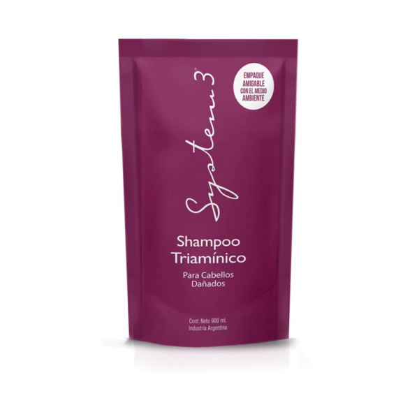 Shampoo Reparador Triamínico SYSTEM3 Pack Recarga 900ml